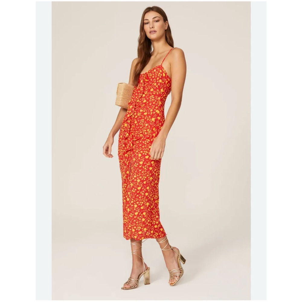 Likely x Revolve Sallie Floral Curvy Ruffle Midi Dress
